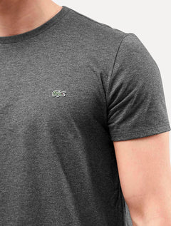 Camiseta Lacoste Masculina Classic Pima Cotton Logo Chumbo Mescla