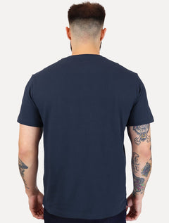 Camiseta Aramis Masculina Regular Gola Portuguesa Tricot Azul Marinho
