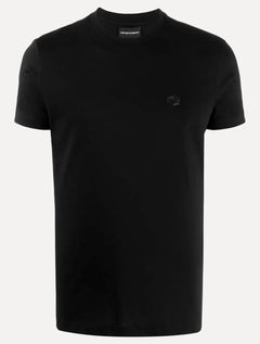 Camiseta Emporio Armani Masculina Essential Minimalist Micro Patch Preto