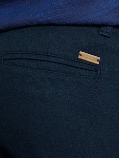 Bermuda Reserva Infantil Casual Linho Tal Pai Tal FIlho Azul Marinho