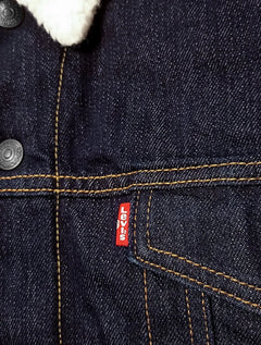 Jaqueta Levis Jeans Masculina Trucker Type 3 Sherpa Azul Escuro