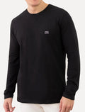 Camiseta King & Joe Masculina Manga Longa Basic Light Small Logo Preta