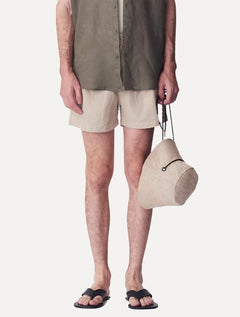 Short Osklen Masculino Fluid Linen Pleats Off-White