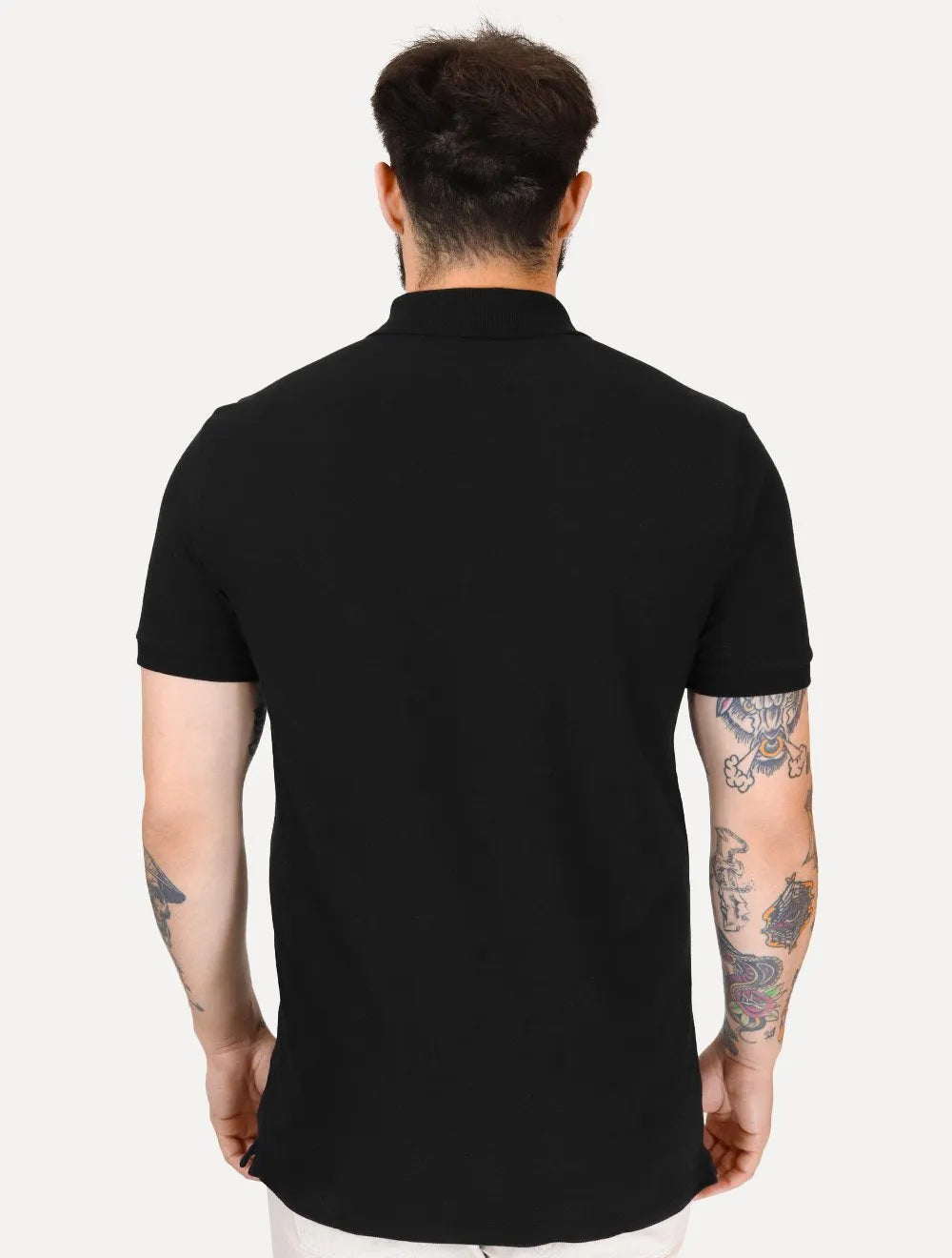 Polo Calvin Klein Masculina Piquet Slim Half Zip Preta
