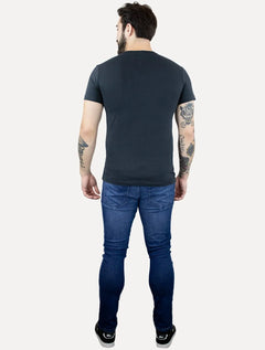 Camiseta Tommy Hilfiger Masculina Center Stack Azul Marinho
