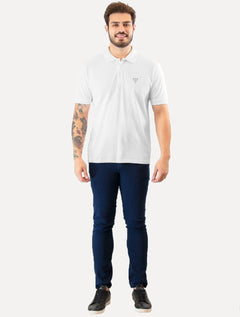 Polo Guess Masculina Piquet Simple Dark Branca