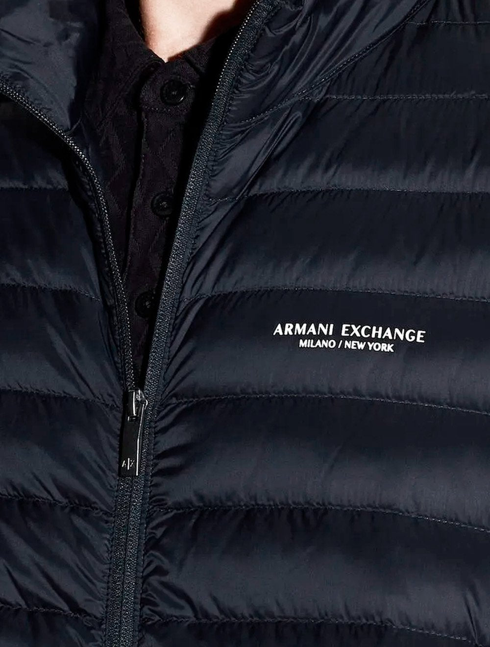 Jaqueta Armani Exchange Masculina Down Nylon Azul Marinho