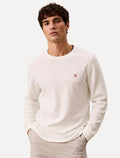 Camiseta Calvin Klein Jeans Masculina Manga Longa Quadrile Off White