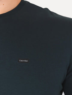 Camiseta Calvin Klein Jeans Masculina Egyptian Cotton Rubber Patch Azul Marinho