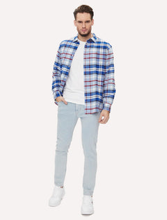 Camisa Tommy Jeans Masculina Regular Xadrez Essential Check Azul