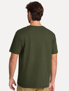 Camiseta John John Masculina Regular Fit Basic Logo Flat Verde Militar