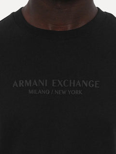 Camiseta Armani Exchange Masculina Milano New York Frontal Logo Preta