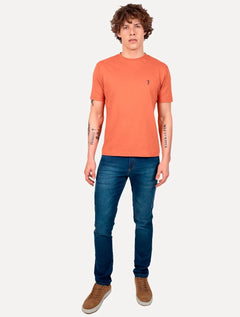 Camiseta Aleatory Masculina Navy Icon Terracota