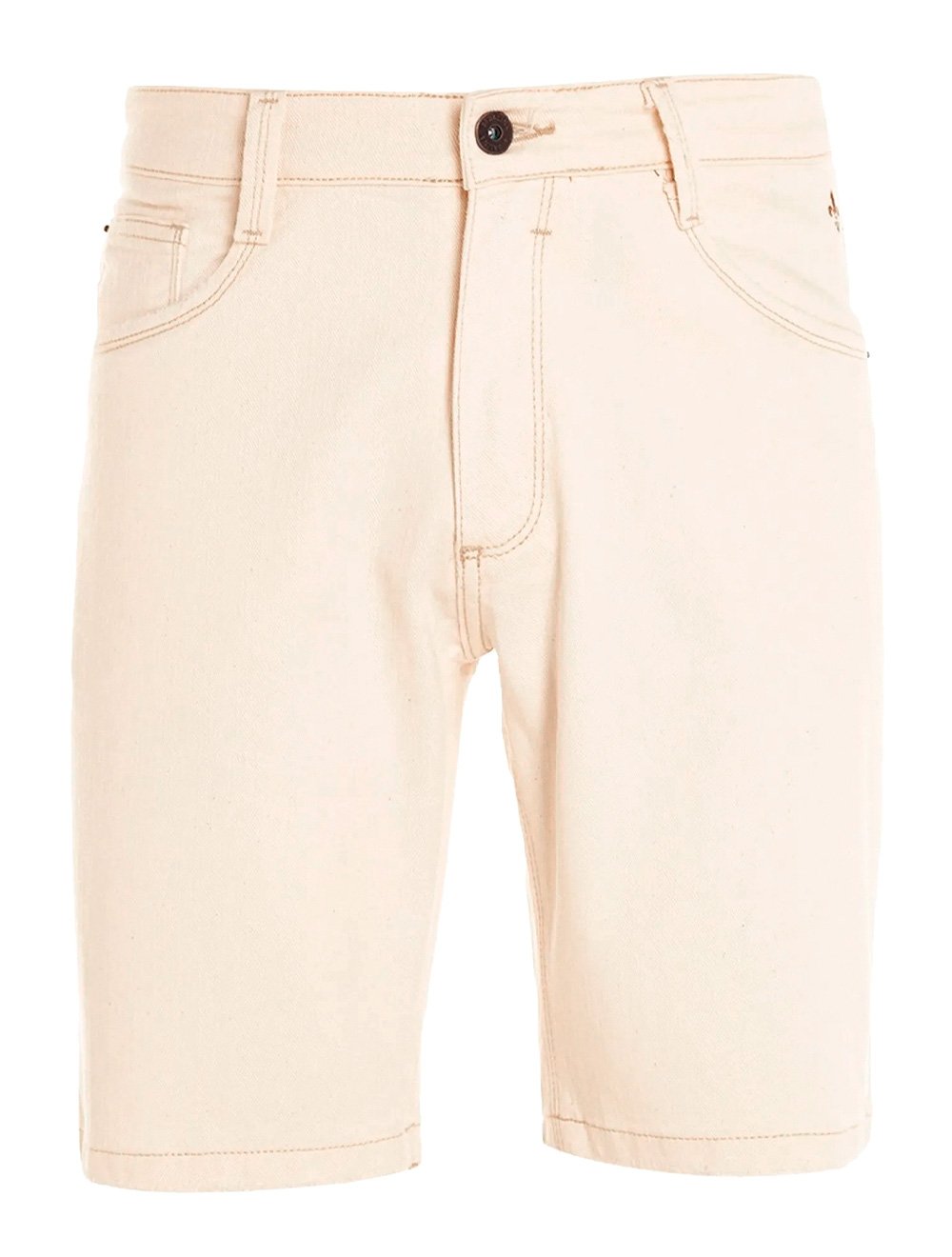 Bermuda Dudalina Sarja Comfort Linho Faca Off-White