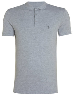 Polo Dudalina Masculina Essentials Extra Cotton Cinza Mescla