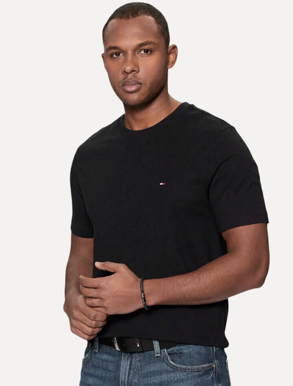 Camiseta Tommy Hilfiger Masculina Regular Core Pima  Preta