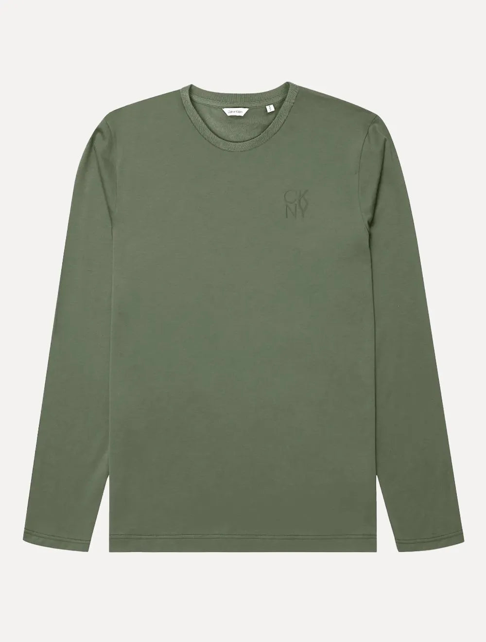Blusa Calvin Klein Masculina Manga Longa CK NY Bordado Verde Militar