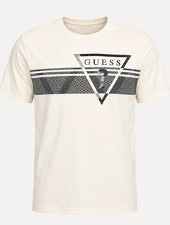 Camiseta Guess Masculina Big Chest Inverse Line Logo Branca