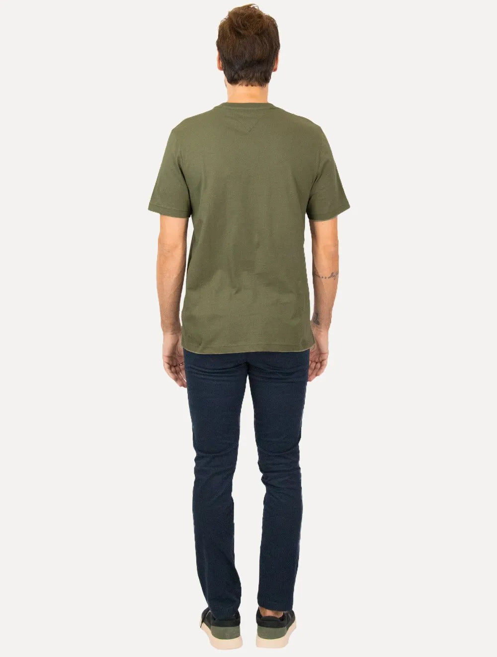 Camiseta Tommy Hilfiger Masculina Chest Insert Logo Verde Militar