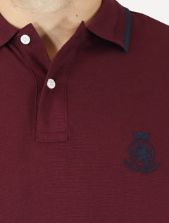 Polo Tommy Hilfiger Masculina Regular Holiday Crest Bordô