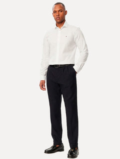 Camisa Tommy Hilfiger Masculina Slim Solid Contrast Branca