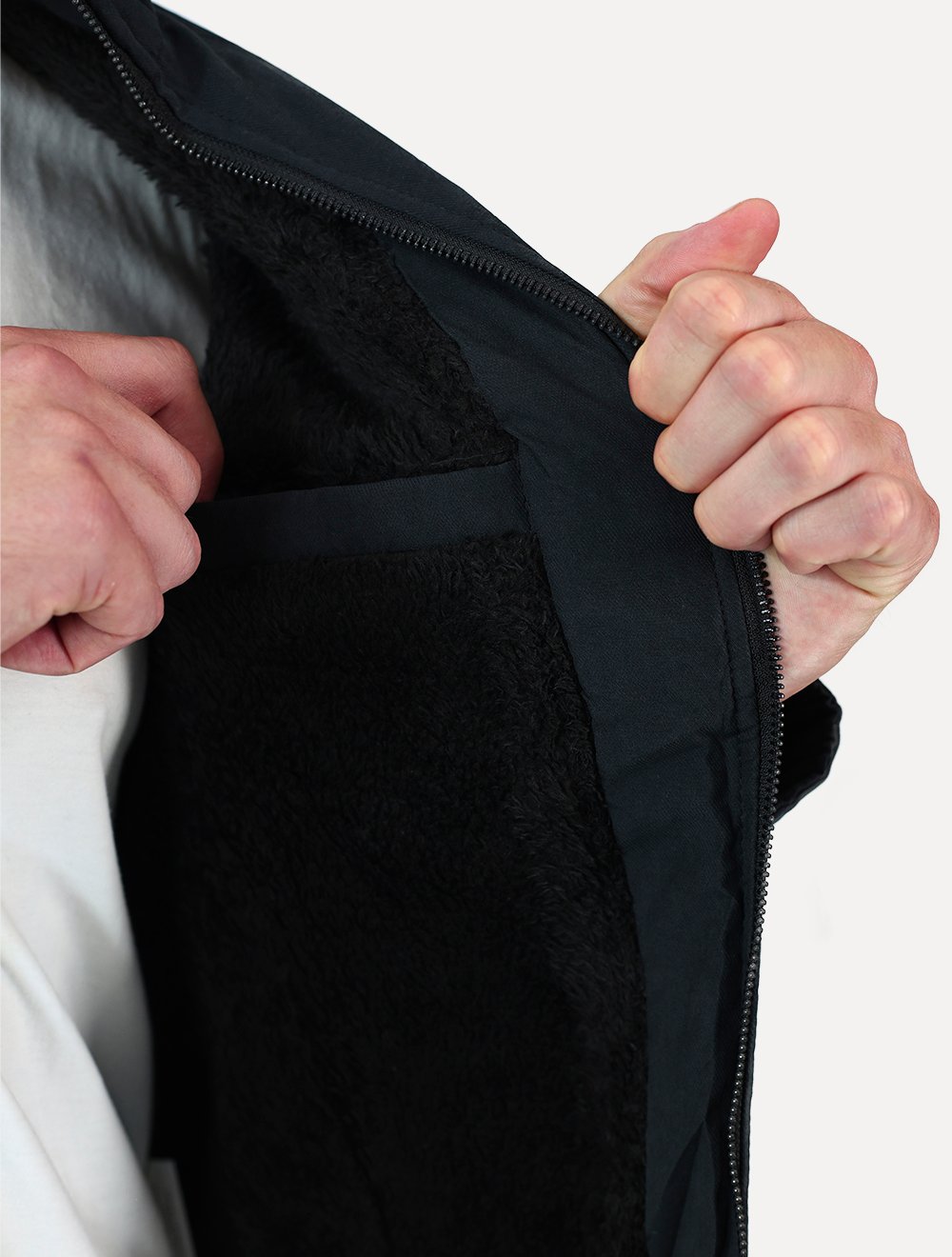 Jaqueta Dixen Masculina Sarja Forrada Zíper Frontal Pesponto nas Mangas Preta