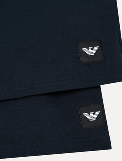 Kit Camisetas Empório Armani Masculina C-Neck Azul Marinho