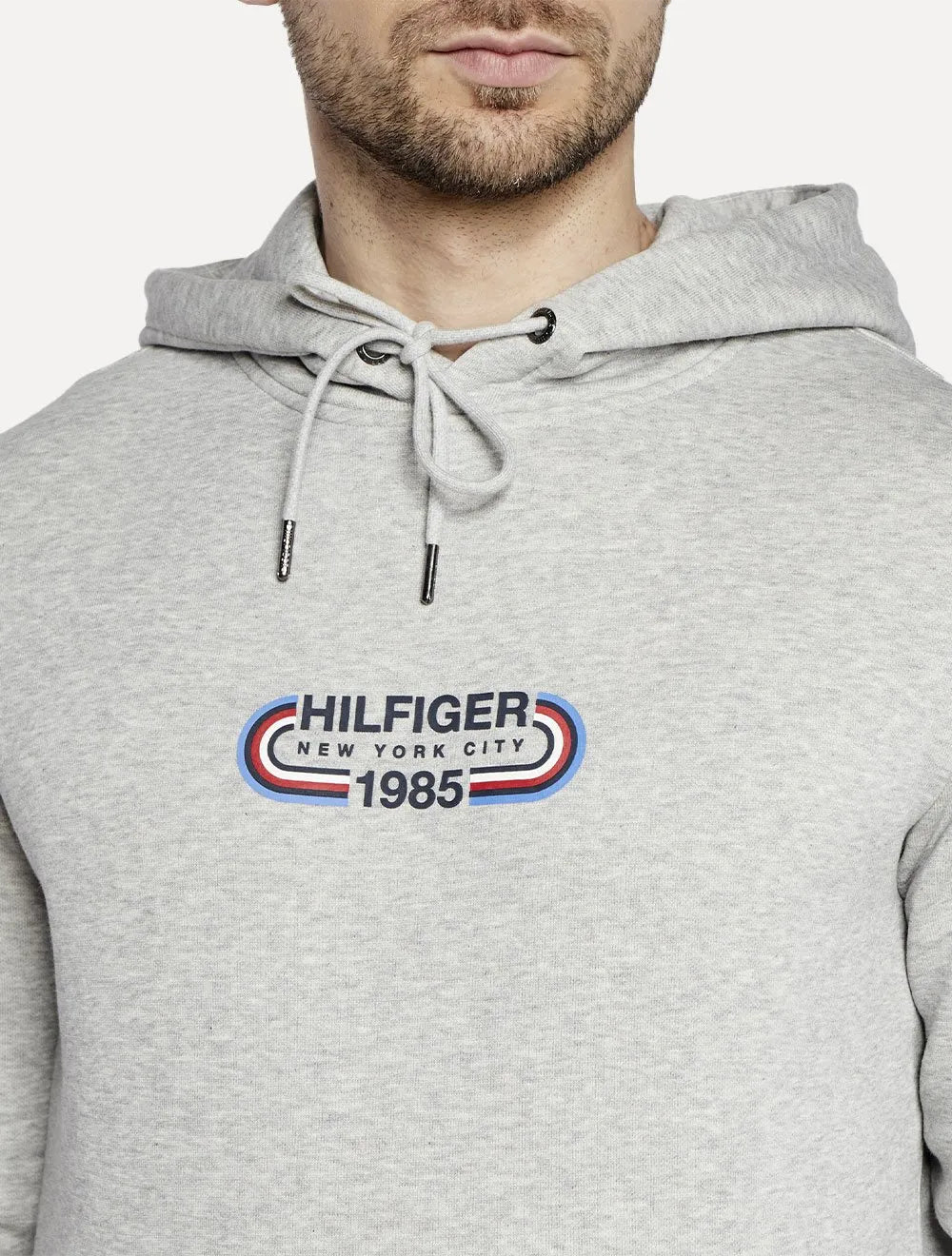 Moletom Tommy Hilfiger Masculino Track Graphic Hoodie Cinza Mescla