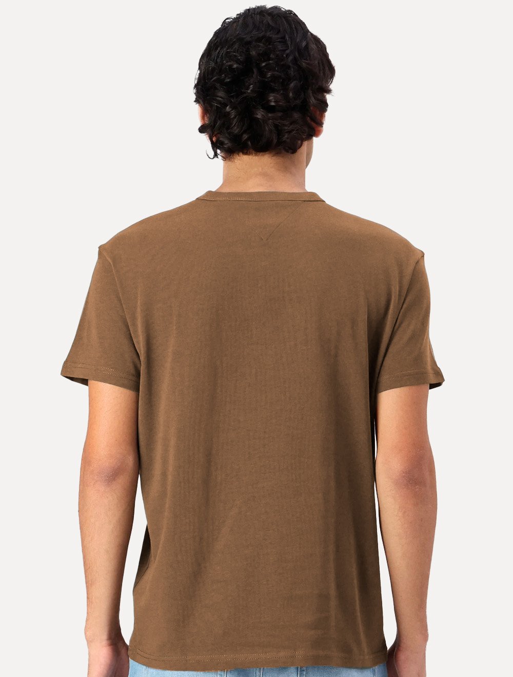 Camiseta Tommy Hilfiger Masculina Regular Badge Logo Tee Marrom