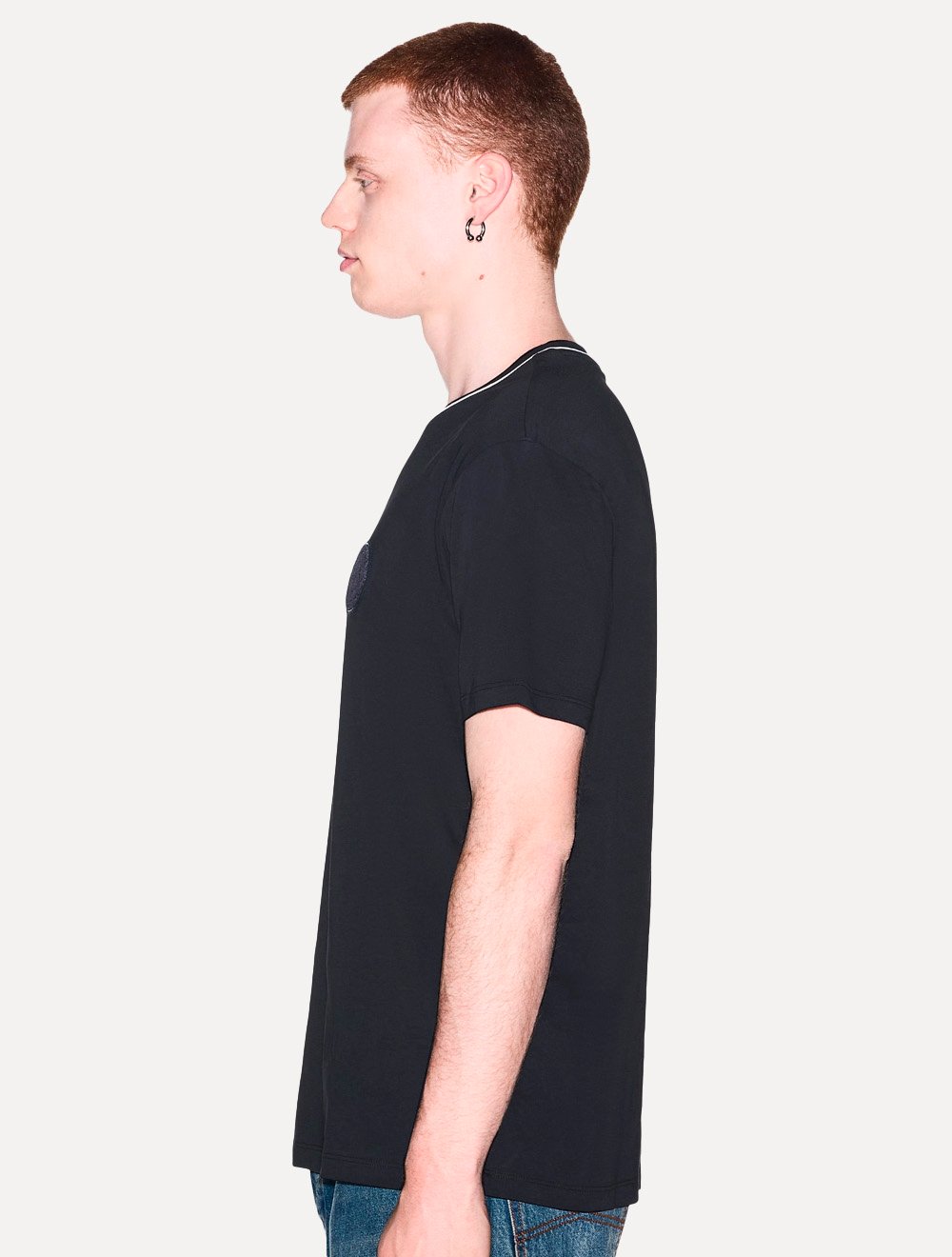 Camiseta Armani Exchange Masculina Regular Fit Patch Shield Logo Azul Marinho