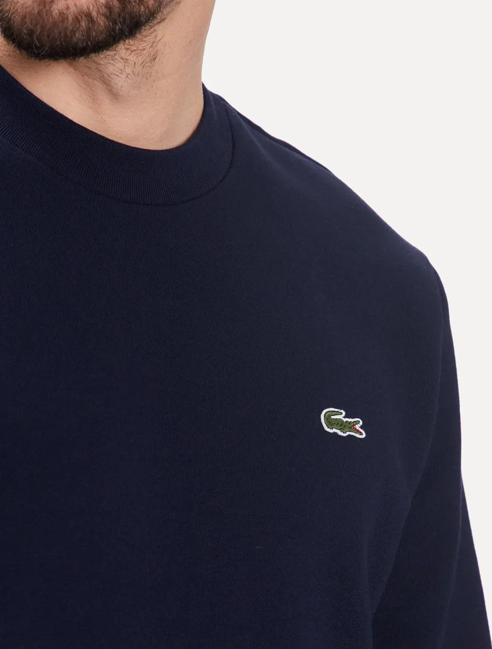 Moletom Lacoste Masculino Crewneck Classic Croco Azul Marinho