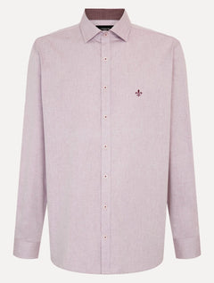 Camisa Dudalina Masculina Comfort Superfine Cotton Melange Vinho Claro