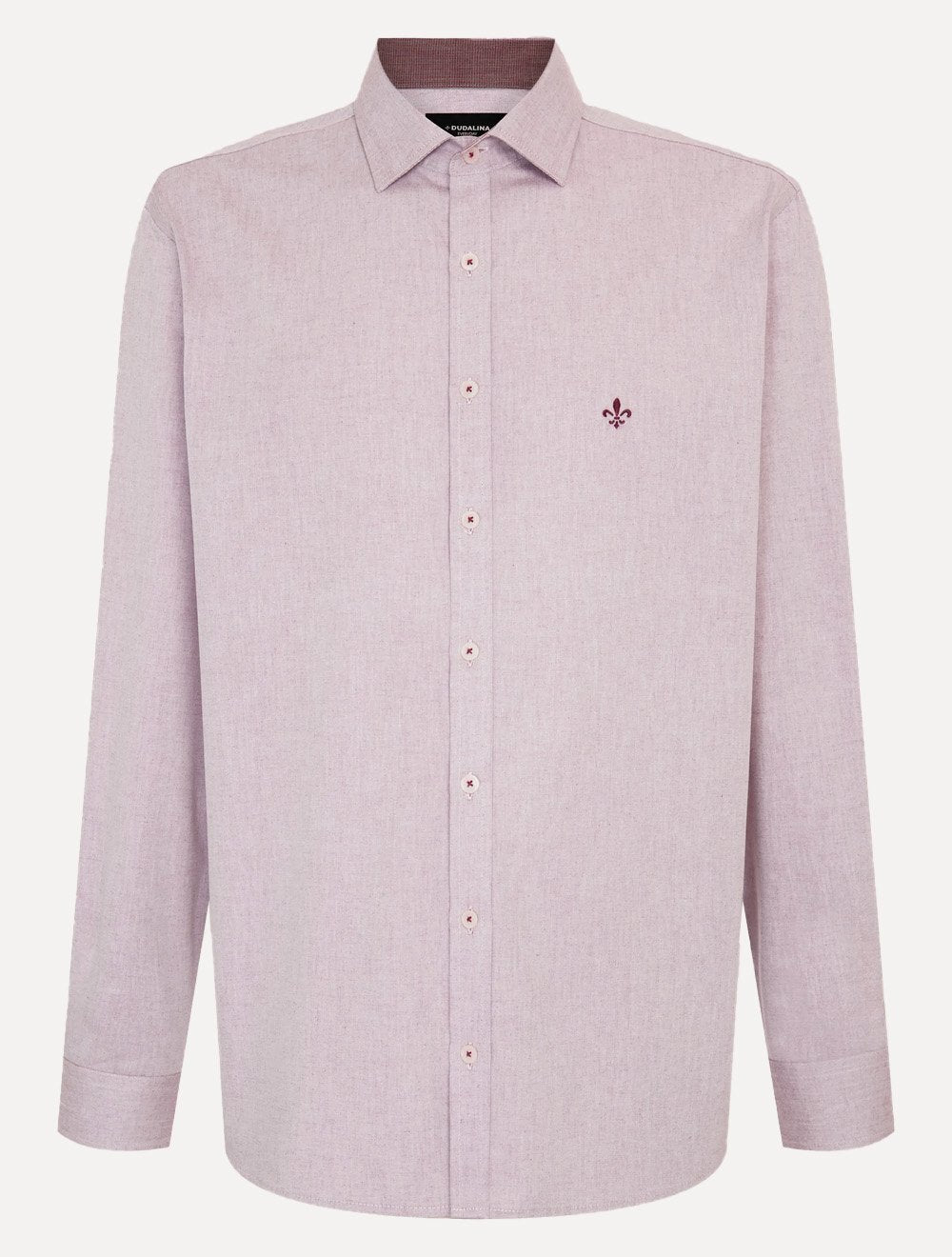 Camisa Dudalina Masculina Comfort Superfine Cotton Melange Vinho Claro