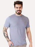 Camiseta Dudalina Masculina Essentials Modal Logo Lilás