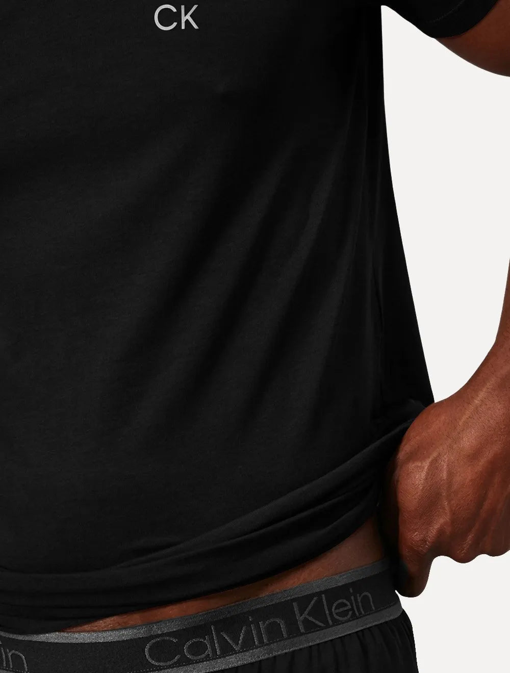 Pijama Calvin Klein Curto Bermuda Modal CK Logo Grande Preto