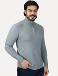 Suéter Dixen Masculino Tricot Half-Zip Gola Alta Cinza