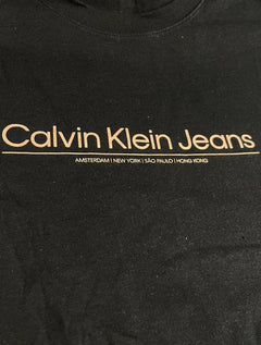 Camiseta Calvin Klein Jeans Masculina Slim Estampa Centro Cidades Azul Marinho