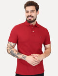 Polo Tommy Hilfiger Masculina Slim Piquet 1985 Light Button Vermelha