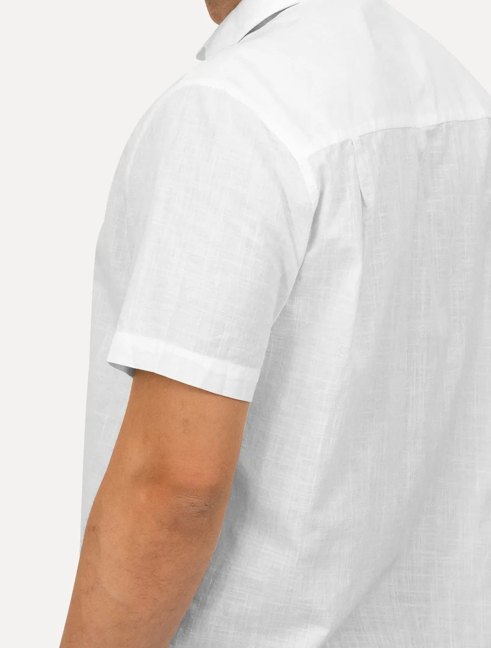 Camisa Ellus Masculina Regular Manga Curta Linen Like Surf New Italian Branca