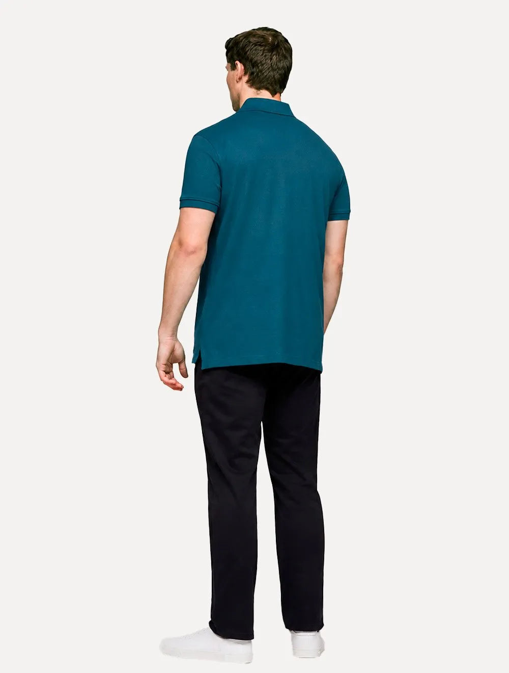 Camisa Polo Tommy Hilfiger Masculina Regular Piquet 1985 Azul Petróleo Mescla