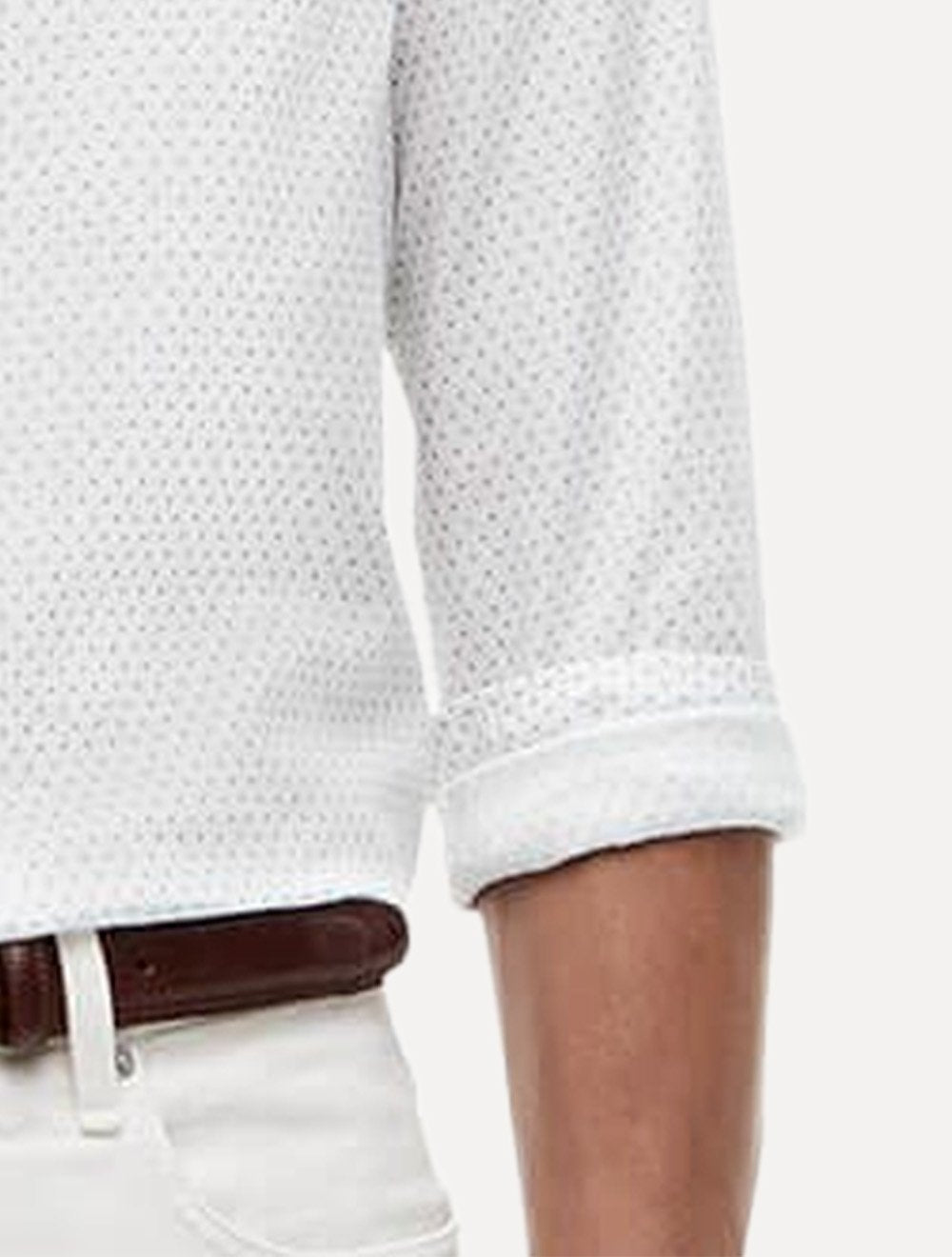 Camisa Tommy Hilfiger Masculina Flex Poplin Mini Print Shirt Branco