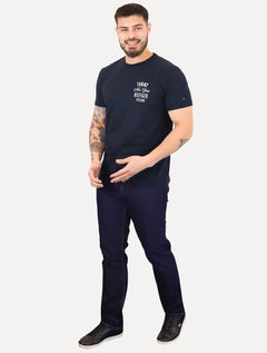 Camiseta Tommy Hilfiger Masculina Inverse Climate Tee Logo Azul Marinho