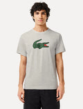 Camiseta Lacoste Masculina Regular Sport Dry Print Croco Cinza Mescla