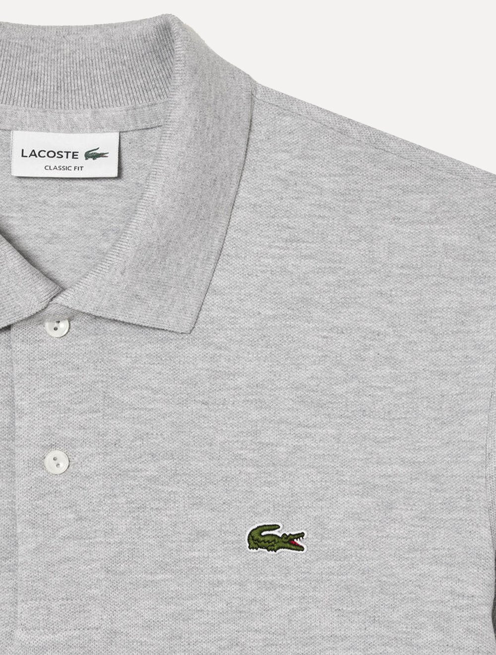 Polo Lacoste Masculina Classic Fit Mescla Azul Claro Mescla