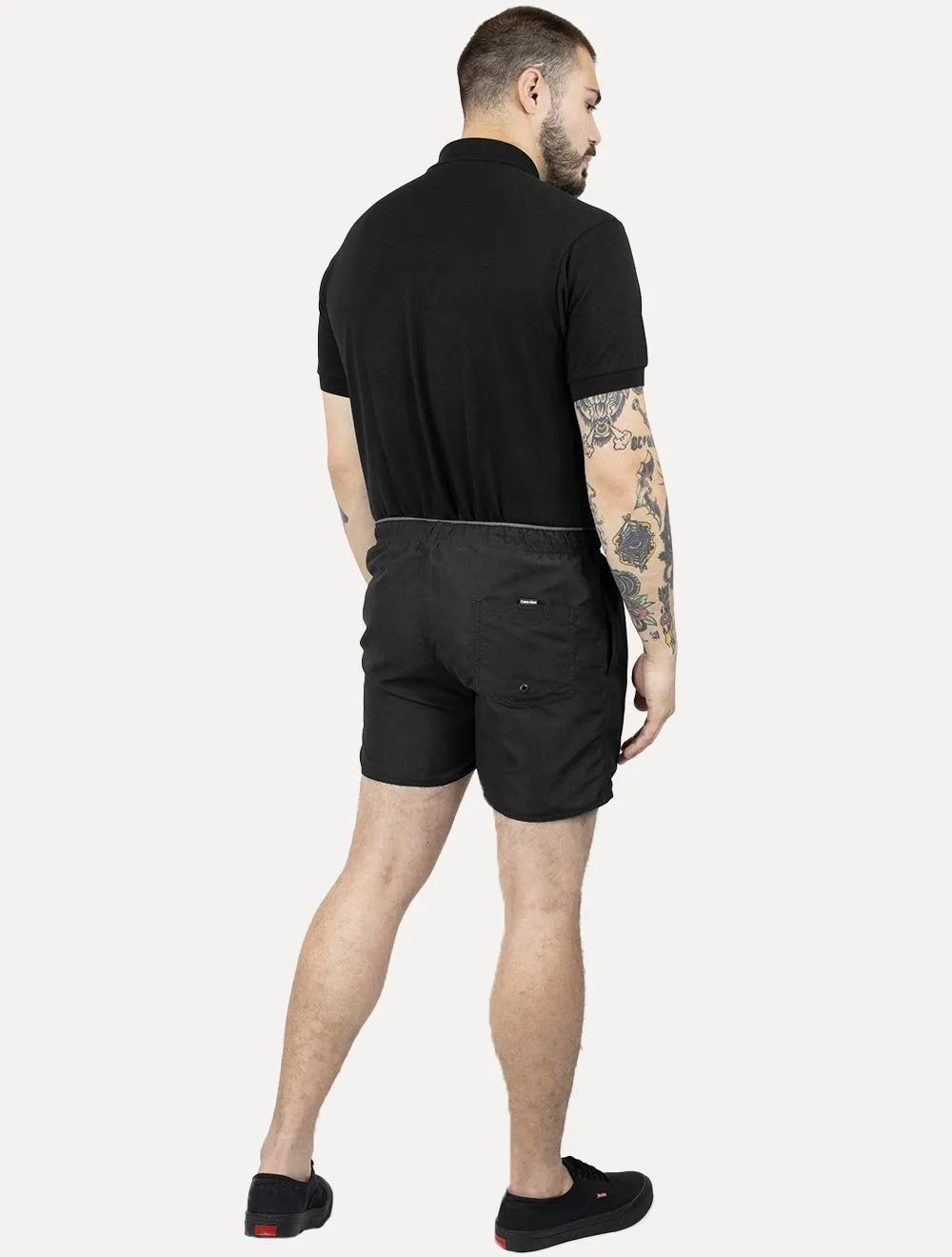 Short Calvin Klein Swimwear D'Água Grey Vertical Preto