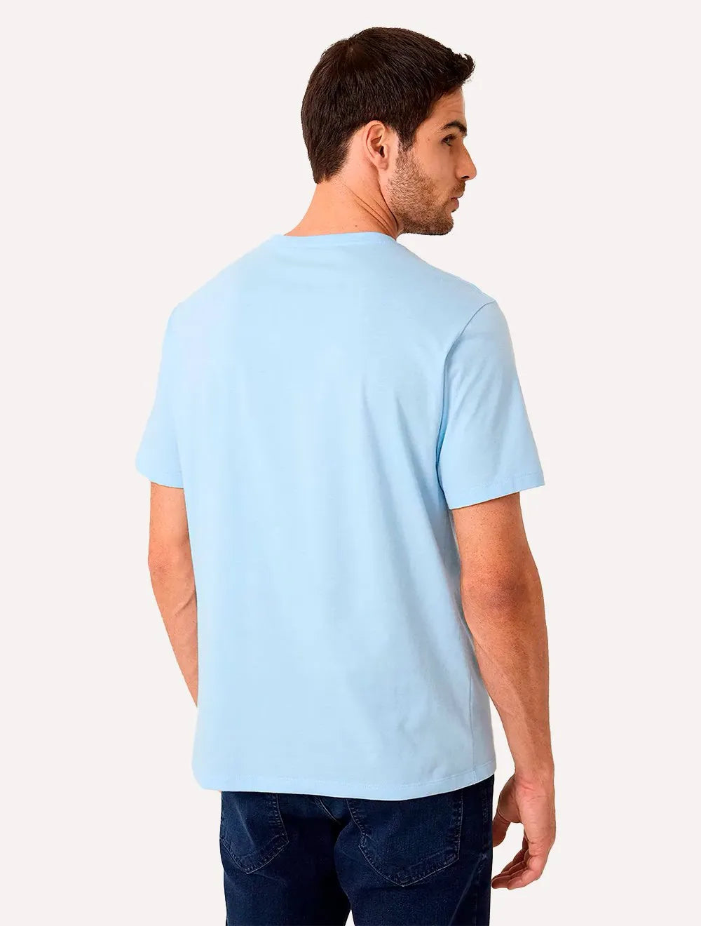 Camiseta Dudalina Masculina Micro Listras Azul Claro