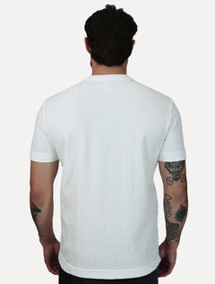 Camiseta King & Joe Masculina Slim Malha Tricot Off White