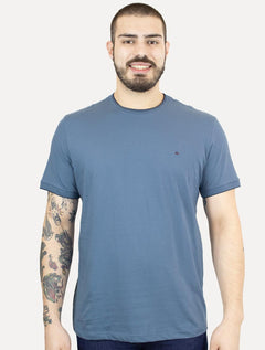 Camiseta Aramis Masculina Navy Friso Gola Azul Médio