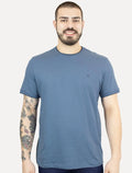 Camiseta Aramis Masculina Navy Friso Gola Azul Médio