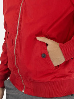 Jaqueta Nautica Masculina Bomber Sarja Vermelha